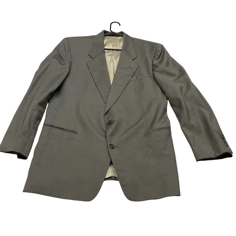 ACTWU Vintage Mens Wool Blazer Jacket Brown Striped Two Button‎ USA Made